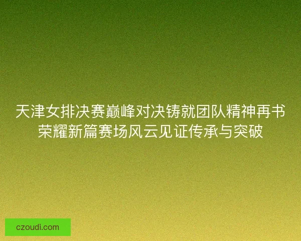 天津女排决赛巅峰对决铸就团队精神再书荣耀新篇赛场风云见证传承与突破
